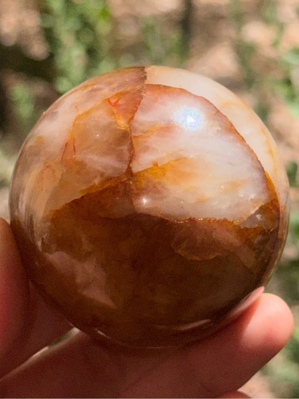 Golden Fire Quartz Sphere With Scenic Inclusions